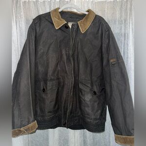 L.L. Bean Waxed Cotton Jacket British Millerain Plaid Lined XL
